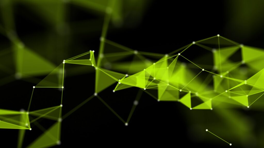 3D modern network communications background with plexus design